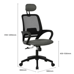 Chefsessel Ela schwarz Stoff
