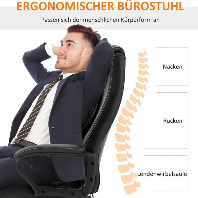 Chefsessel 921-321 schwarz Kunstleder Nylon Kunststoff