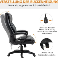 Chefsessel 921-321 schwarz Kunstleder Nylon Kunststoff