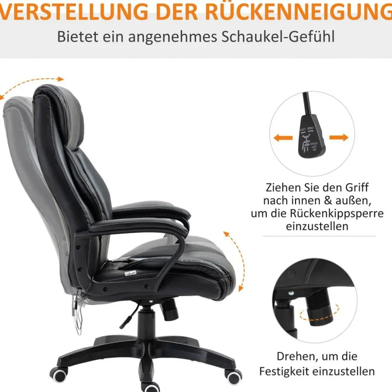 Chefsessel 921-321 schwarz Kunstleder Nylon Kunststoff
