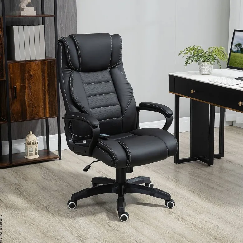 Chefsessel 921-321 schwarz Kunstleder Nylon Kunststoff