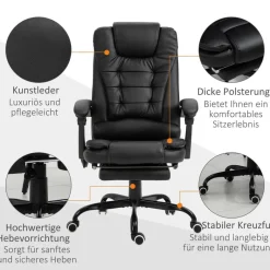 Chefsessel 921-342V91BK schwarz PVC Kunstleder Stahl