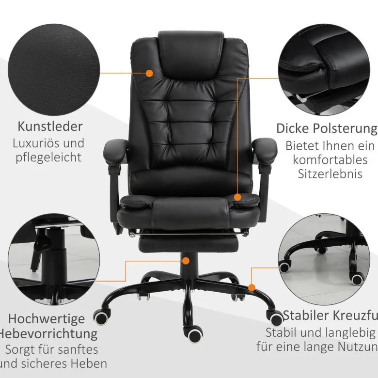 Chefsessel 921-342V91BK schwarz PVC Kunstleder Stahl