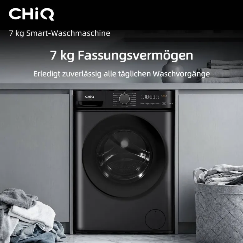 CHiQ Waschmaschine PW73863B schwarz B/H/T: ca. 60x85x46,5 cm ca. 7 kg