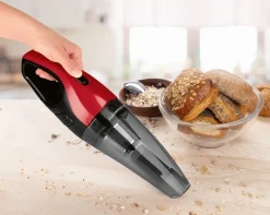 CLEANmaxx Akku-Handstaubsauger rot schwarz B/H/L: ca. 10x12x37 cm