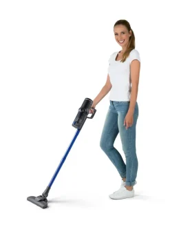 CLEANmaxx Akku-Staubsauger blau grau B/H/L: ca. 18,1x24,5x39,5 cm