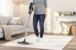 CLEANmaxx Handstaubsauger grau blau Metall Kunststoff B/H/L: ca. 110x22x26 cm