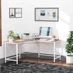 Computertisch 836-122AK natur weiß B/H/L: ca. 150x76x150 cm