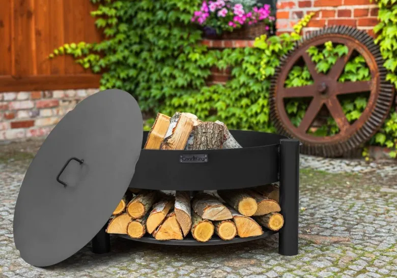 CookKing Deckel für Feuerschale schwarz Stahl B/T: ca. 82x82 cm