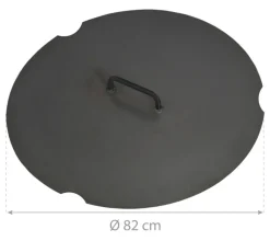 CookKing Deckel für Feuerschale schwarz Stahl B/T: ca. 82x82 cm