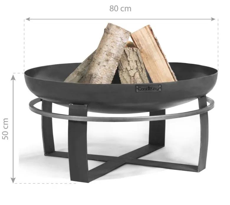 CookKing Feuerschale Viking 80 schwarz Stahl B/H/T: ca. 80x36x80 cm