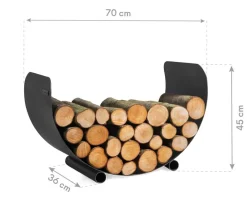 CookKing Kaminholzregal Turyn 70 schwarz B/H/T: ca. 70x45x36 cm