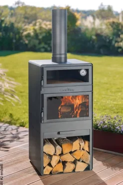 CookKing Terrassenofen Vento Plus schwarz Stahl B/H/L: ca. 50x150x50 cm