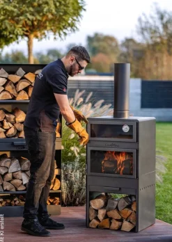 CookKing Terrassenofen Vento Plus schwarz Stahl B/H/L: ca. 50x150x50 cm