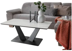 Couchtisch Amelie weiß hell Hochglanz B/H/T: ca. 110x42x60 cm