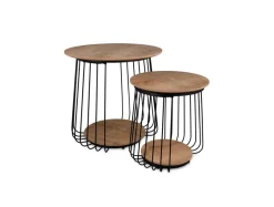 Couchtisch Arkali, 2er-Set Eiche Artisan Nachbildung H/D: ca. 50x50 cm