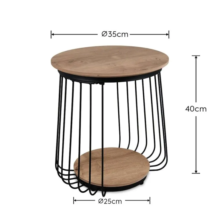 Couchtisch Arkali, 2er-Set Eiche Artisan Nachbildung H/D: ca. 50x50 cm
