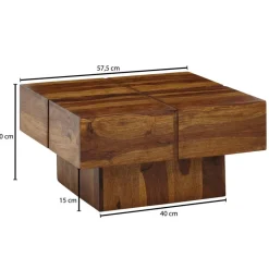 Couchtisch braun B/H/T: ca. 58x30x58 cm