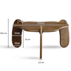 Couchtisch braun B/H/T: ca. 78x40x78 cm