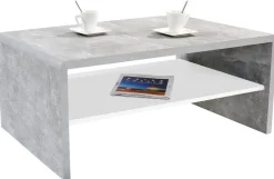 Couchtisch Cala Luna C4T02 Beton Optik Alpinweiß Nachbildung B/H/T: ca. 100x40x59 cm