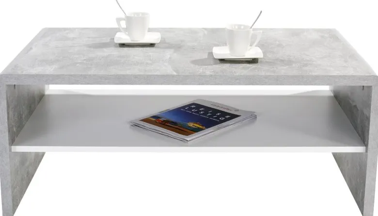 Couchtisch Cala Luna C4T02 Beton Optik Alpinweiß Nachbildung B/H/T: ca. 100x40x59 cm