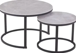 Couchtisch C680G-Couple grau schwarz B/H: ca. 70x45 cm