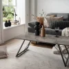 Couchtisch Chloe grau Keramik Hochglanz Nachbildung B/H/T: ca. 110x42x60 cm