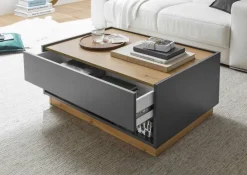 Couchtisch City Eiche Wotan Nachbildung anthrazit B/H/T: ca. 90x38x60 cm