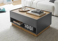Couchtisch City Eiche Wotan Nachbildung anthrazit B/H/T: ca. 90x38x60 cm