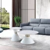 Couchtisch C222W-Twin weiß gold B/H: ca. 80x40 cm