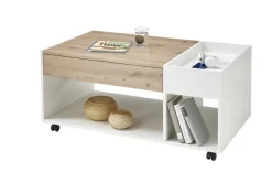 Couchtisch Eiche Artisan Nachbildung weiß B/H/T: ca. 110x44x60 cm