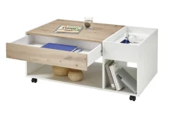 Couchtisch Eiche Artisan Nachbildung weiß B/H/T: ca. 110x44x60 cm