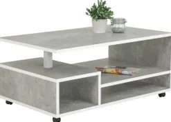 Couchtisch Eike Beton Optik weiß Nachbildung B/H/T: ca. 110x50x68 cm