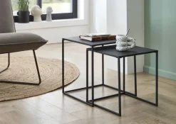 Couchtisch 2er Set schwarz B/H/T: ca. 38x41x38 cm