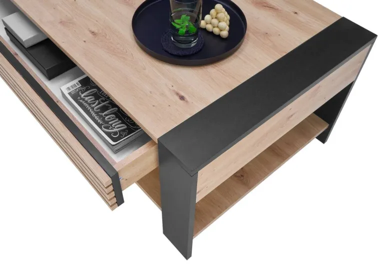 Couchtisch Felipe Eiche Artisan Nachbildung B/H/T: ca. 107x42x60 cm
