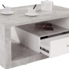 Couchtisch Iguan Beton Optik weiß Nachbildung B/H/T: ca. 110x45x67 cm