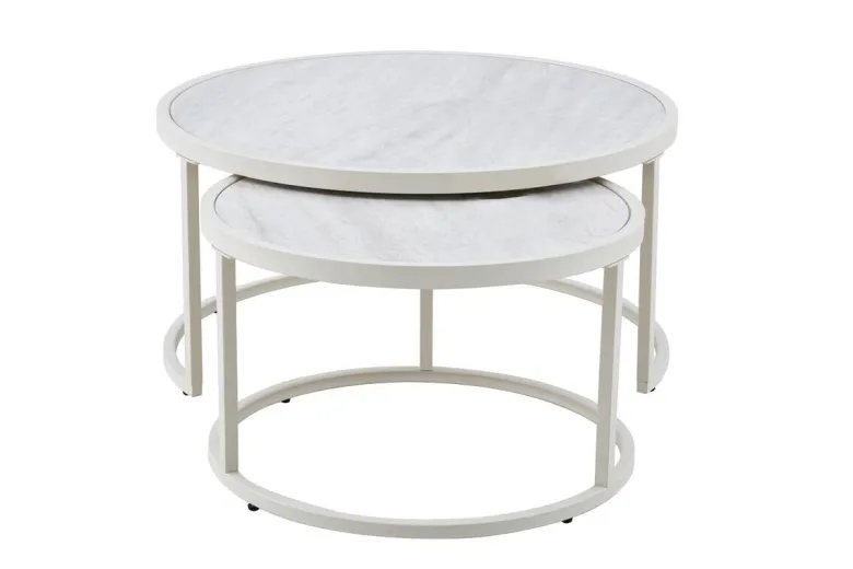 Couchtisch Ille beige Marmoroptik B/H: ca. 80x41 cm