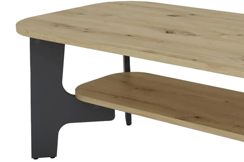 Couchtisch JONNY Eiche Nachbildung anthrazit B/H/T: ca. 110x42,5x55 cm