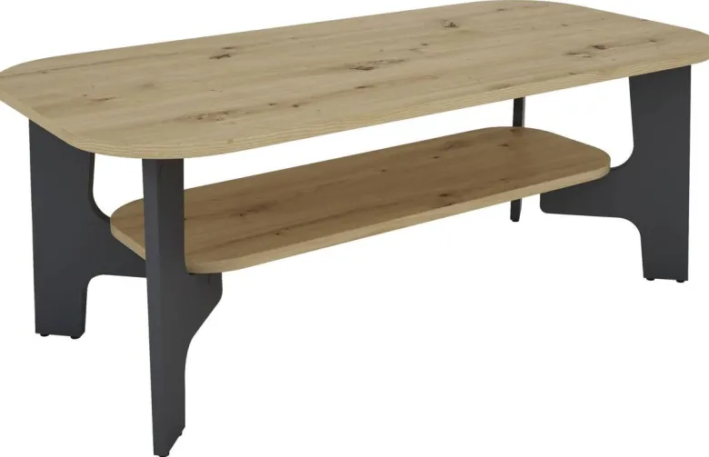 Couchtisch JONNY Eiche Nachbildung anthrazit B/H/T: ca. 110x42,5x55 cm