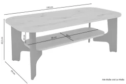 Couchtisch JONNY Eiche Nachbildung anthrazit B/H/T: ca. 110x42,5x55 cm