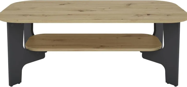 Couchtisch JONNY Eiche Nachbildung anthrazit B/H/T: ca. 110x42,5x55 cm