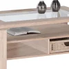 Couchtisch Lazy Eiche Sonoma Nachbildung glasklar B/H/T: ca. 102x43x65,6 cm