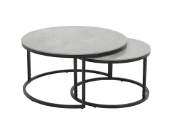 Couchtisch Luis grau Marmor dunkel Hochglanz Optik