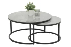 Couchtisch Luis grau Marmor dunkel Hochglanz Optik