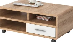 Couchtisch Miami Eiche Sonoma Nachbildung weiß Hochglanz B/H/T: ca. 100x41x60 cm