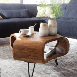 Couchtisch natur schwarz B/H/T: ca. 55x38x55 cm