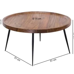 Couchtisch natur schwarz lackiert B/H/T: ca. 75x39x75 cm