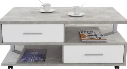 Couchtisch Quattro Beton Optik weiß Nachbildung B/H/T: ca. 105x45x60 cm