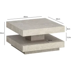 Couchtisch sand B/H/T: ca. 60x34x60 cm