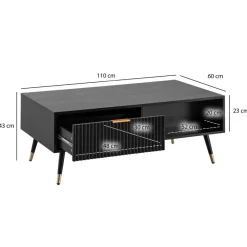 Couchtisch schwarz B/H/T: ca. 110x43x60 cm